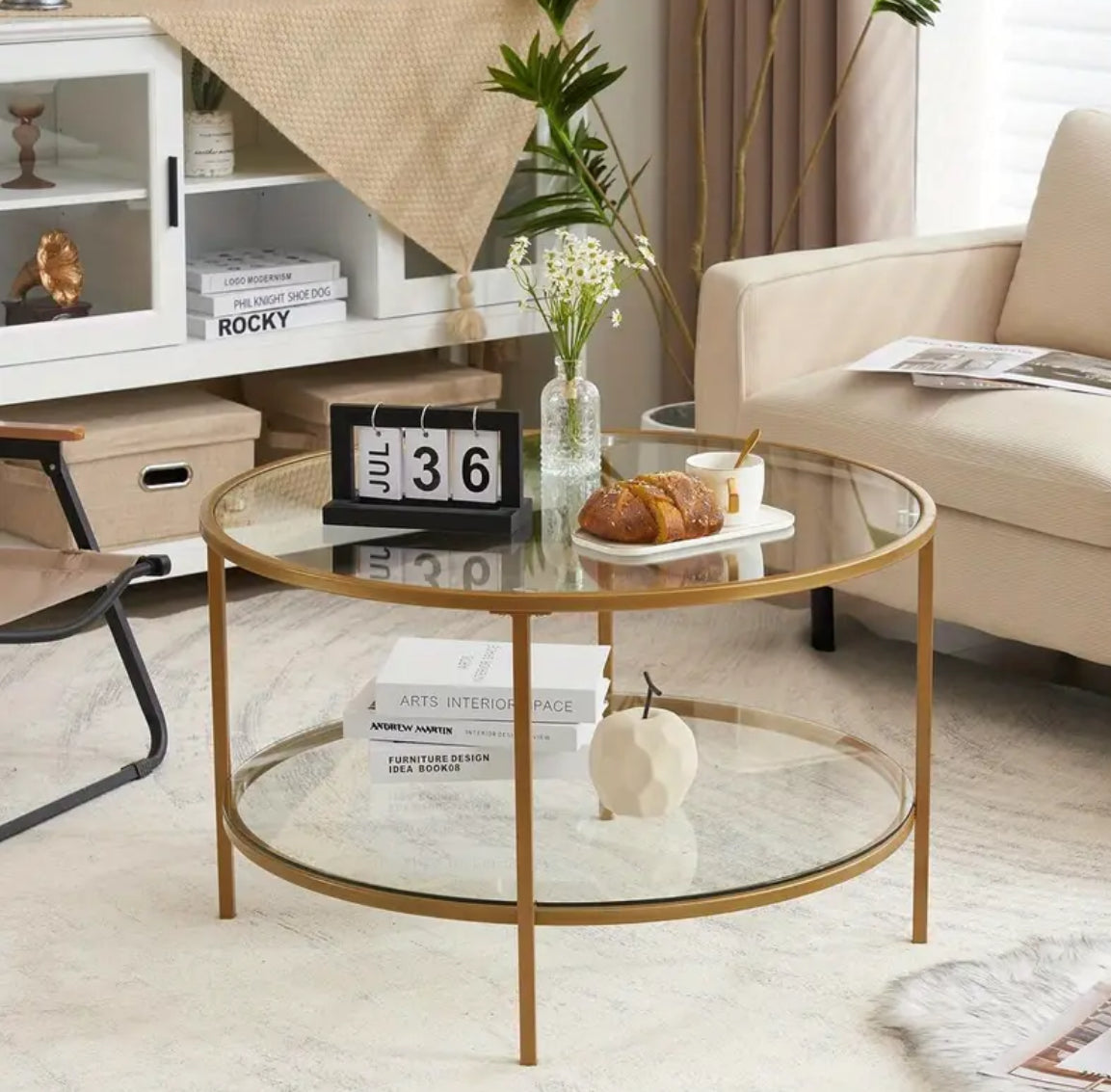 Aurora Round Glass Coffee Table
