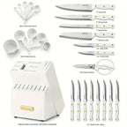McCook 15-Piece White Knife Block Set