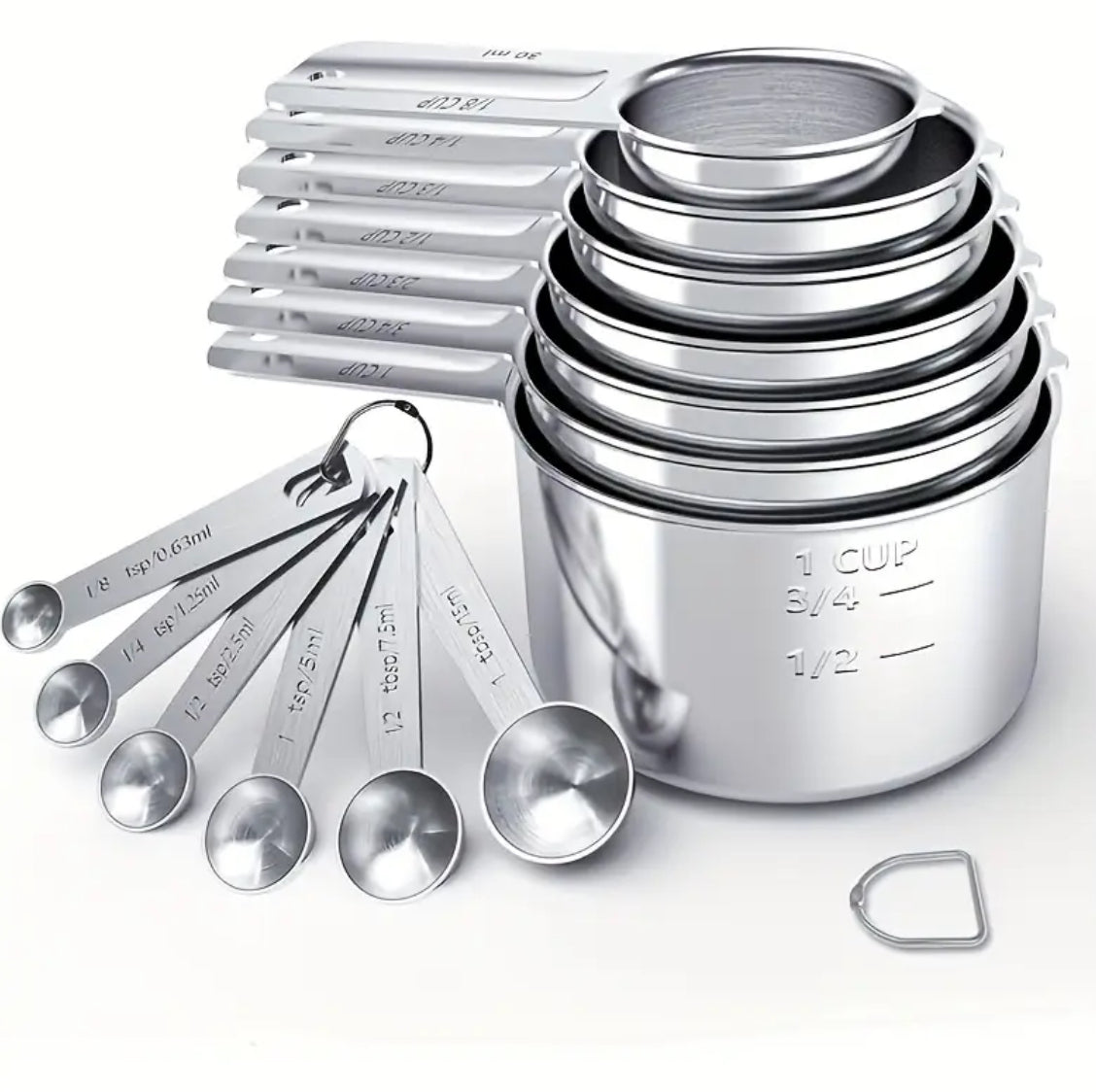 Stainless Steel Measuring Cups & Spoons 13-Piece Set