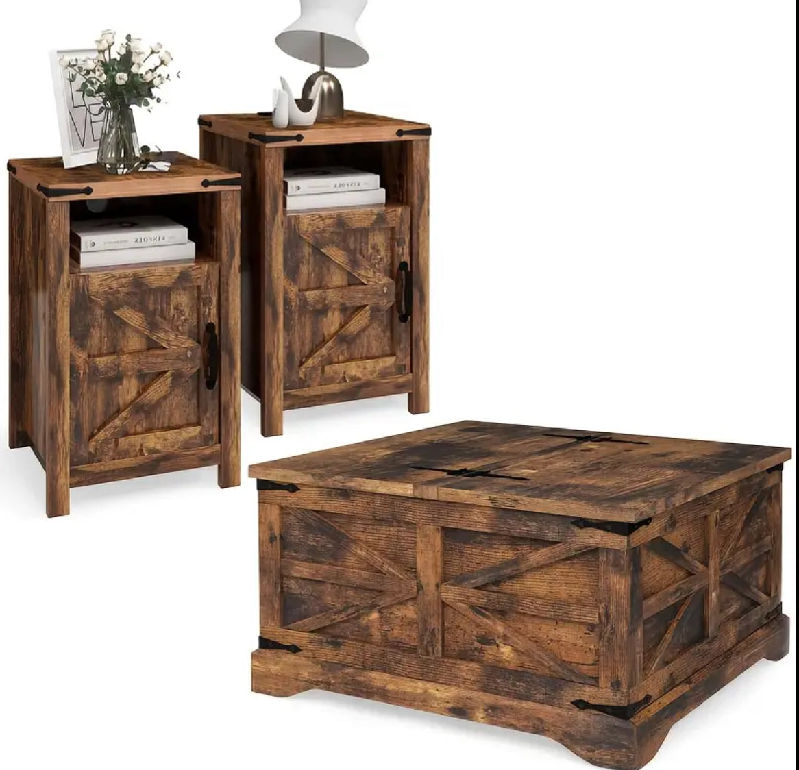 Rustic Hearth 3-Piece Farmhouse Table Set