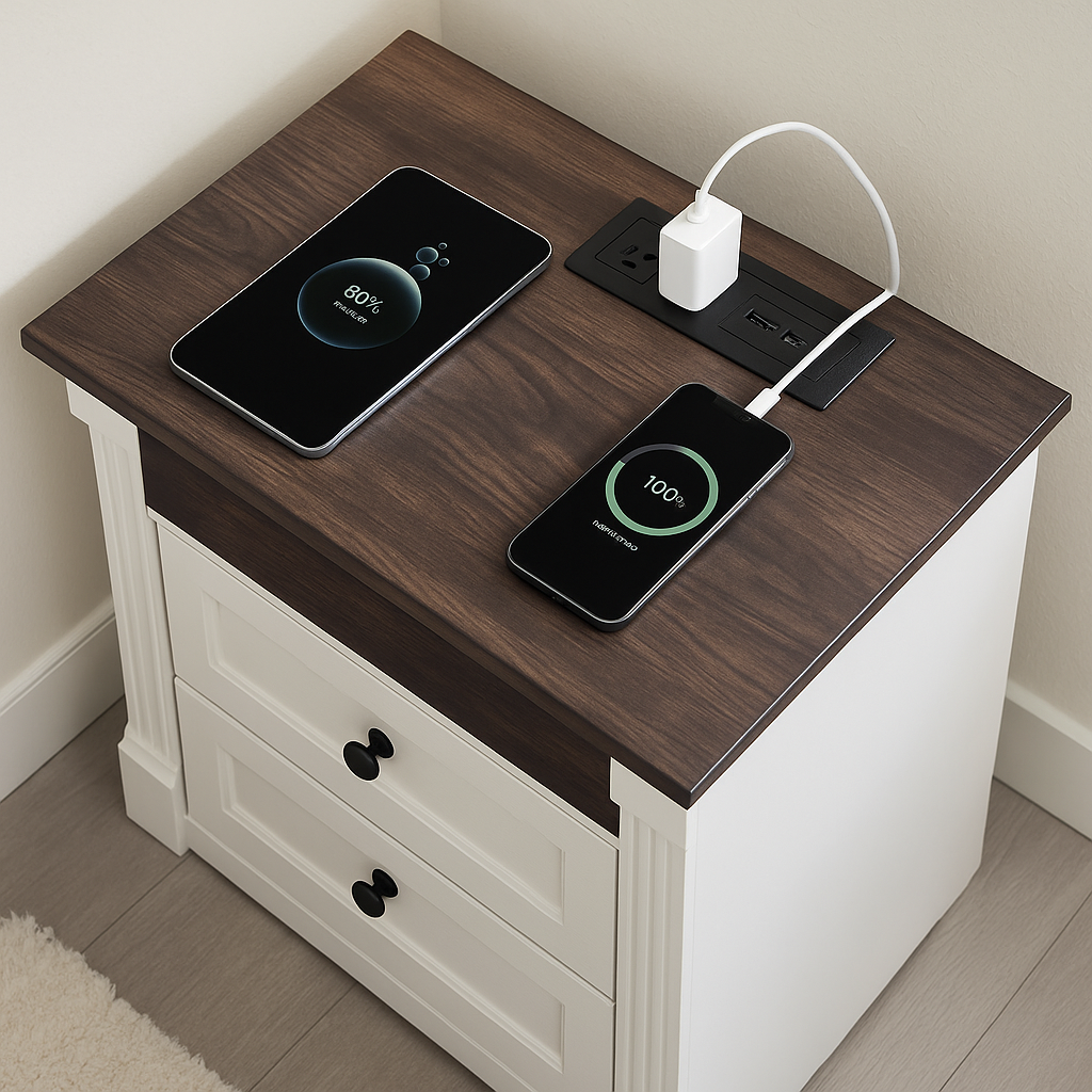 Modern Farmhouse 2 Drawer Night Stand (2pc)