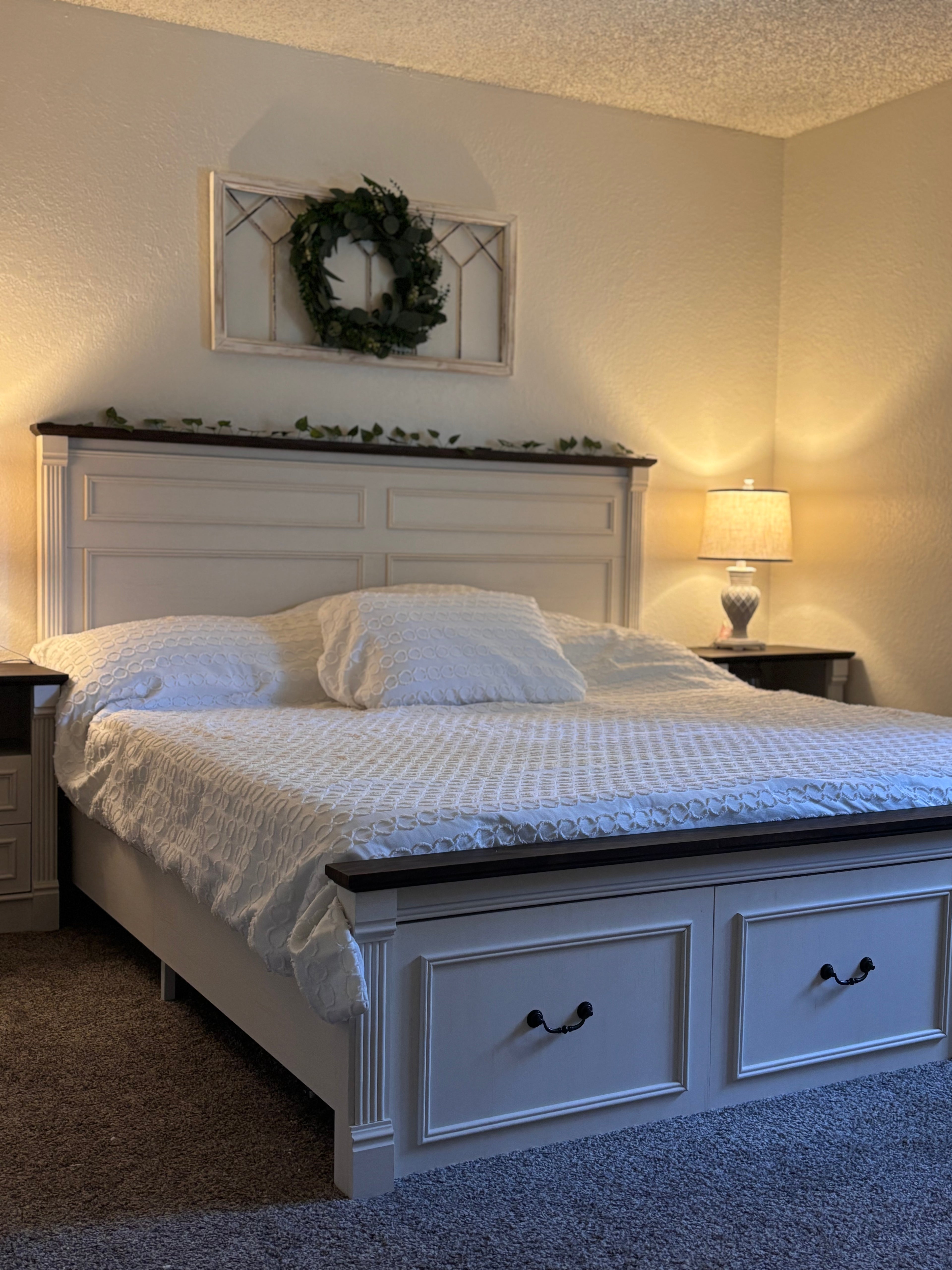 Modern Farmhouse Bed Frame with Drawers