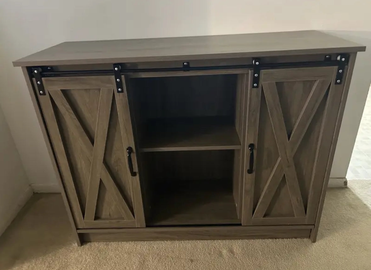 Rustic Haven Sliding Barn Door Cabinet
