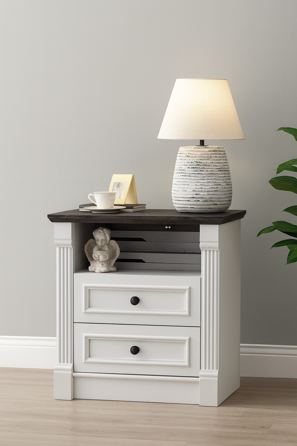 Modern Farmhouse 2 Drawer Night Stand (2pc)