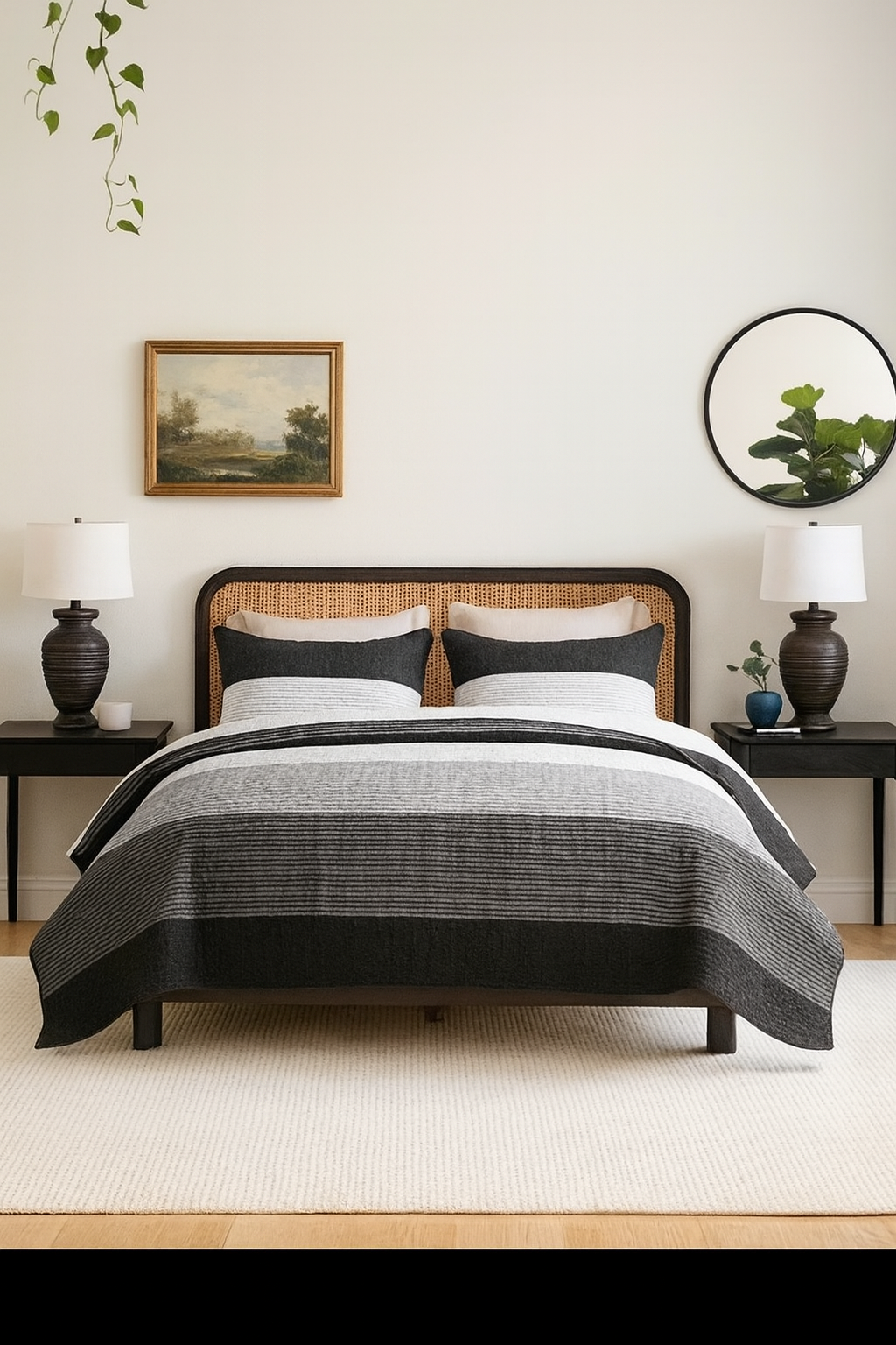 Shadow Stripe 3-Piece Quilt