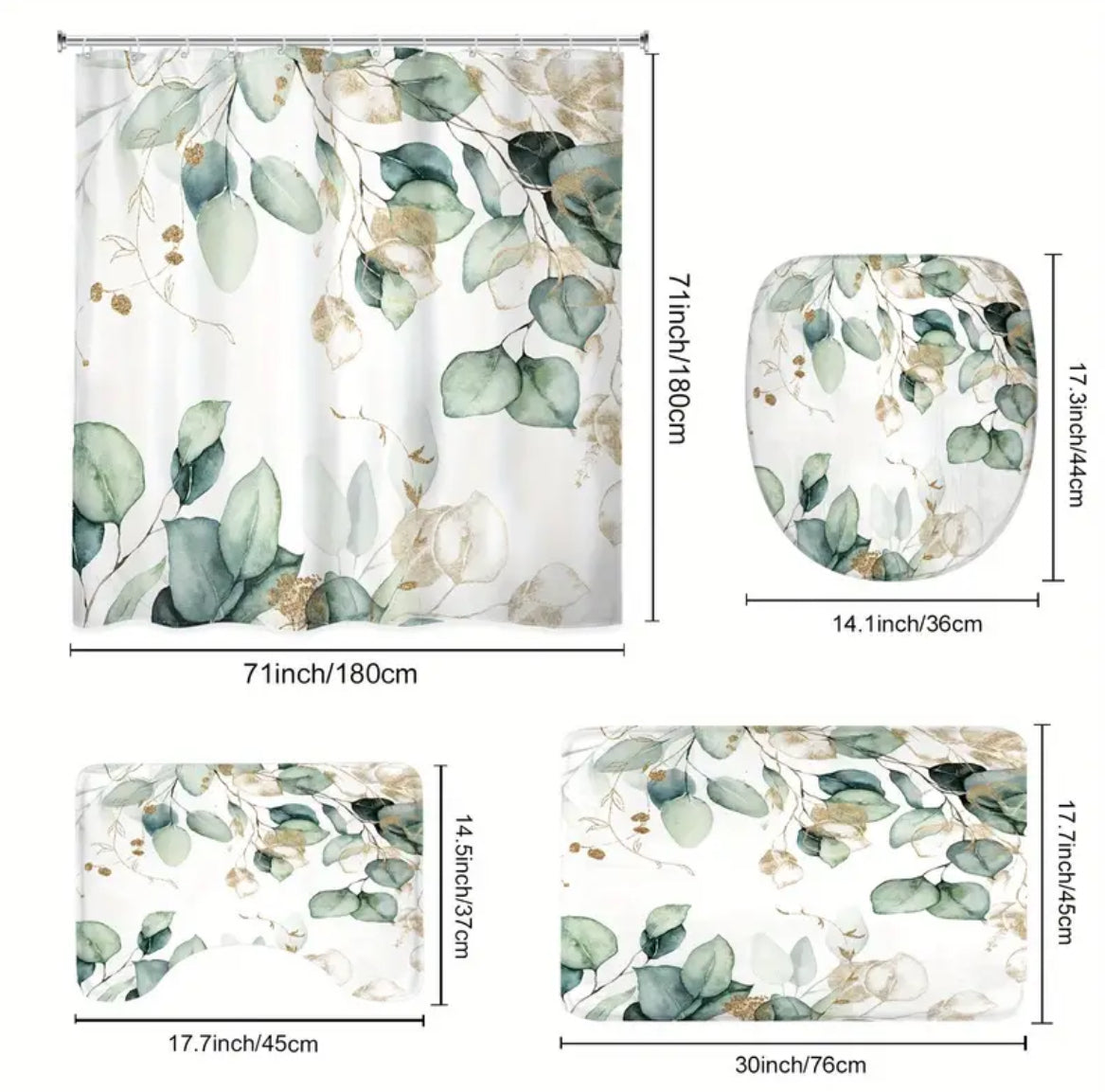 Eucalyptus Leaf 4-Piece Bathroom Set