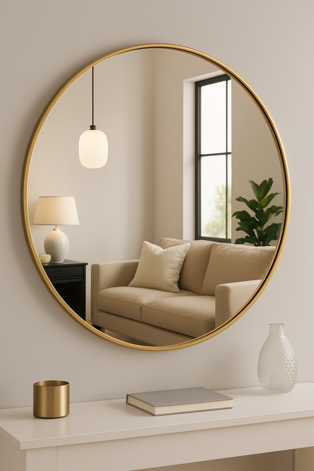 Modern Round Wall Mirror- 30"