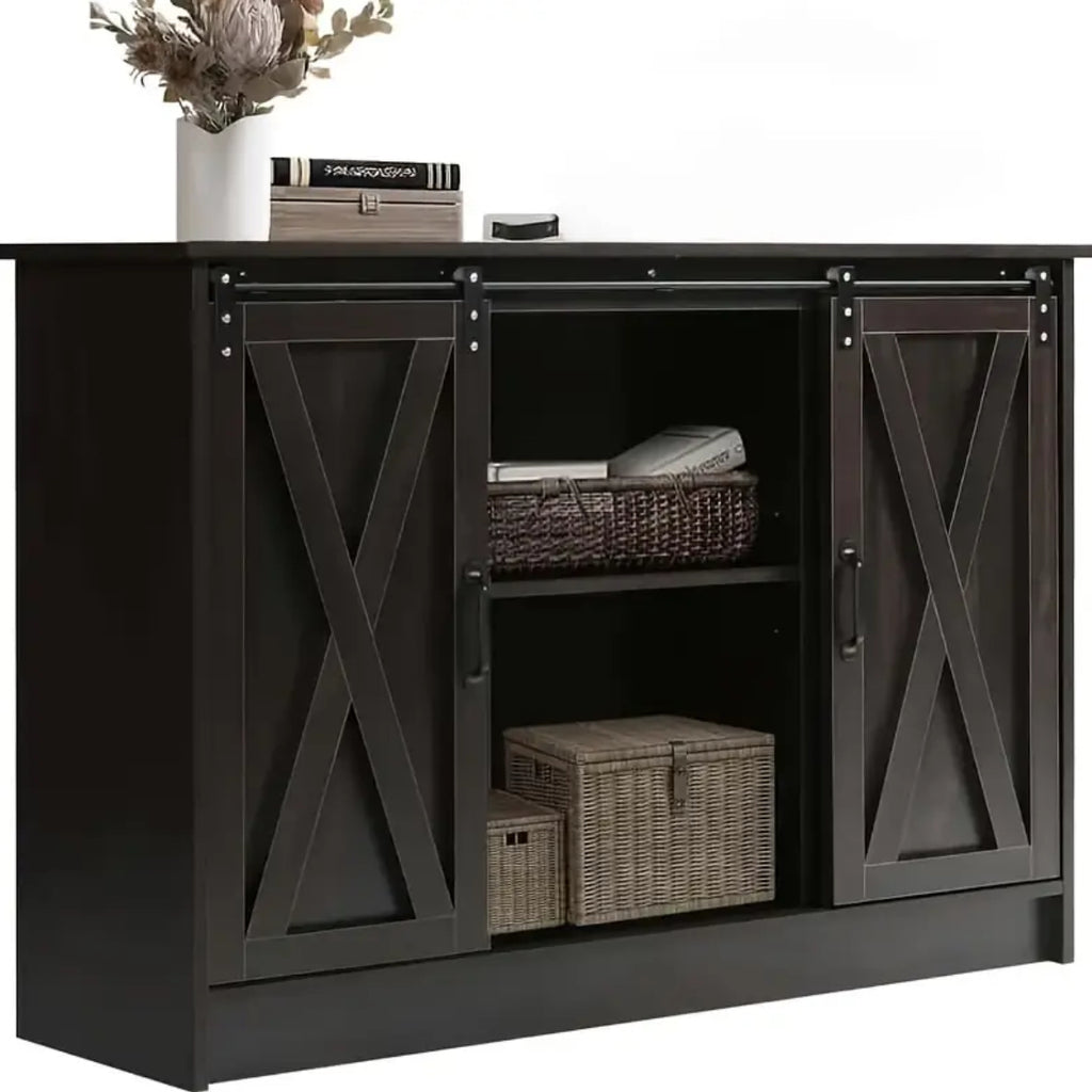 Rustic Haven Sliding Barn Door Cabinet