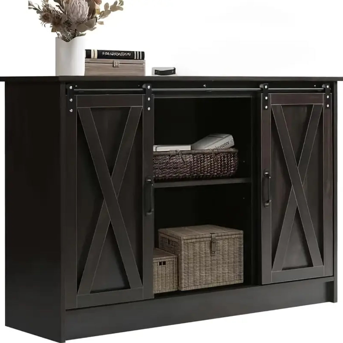 Rustic Haven Sliding Barn Door Cabinet