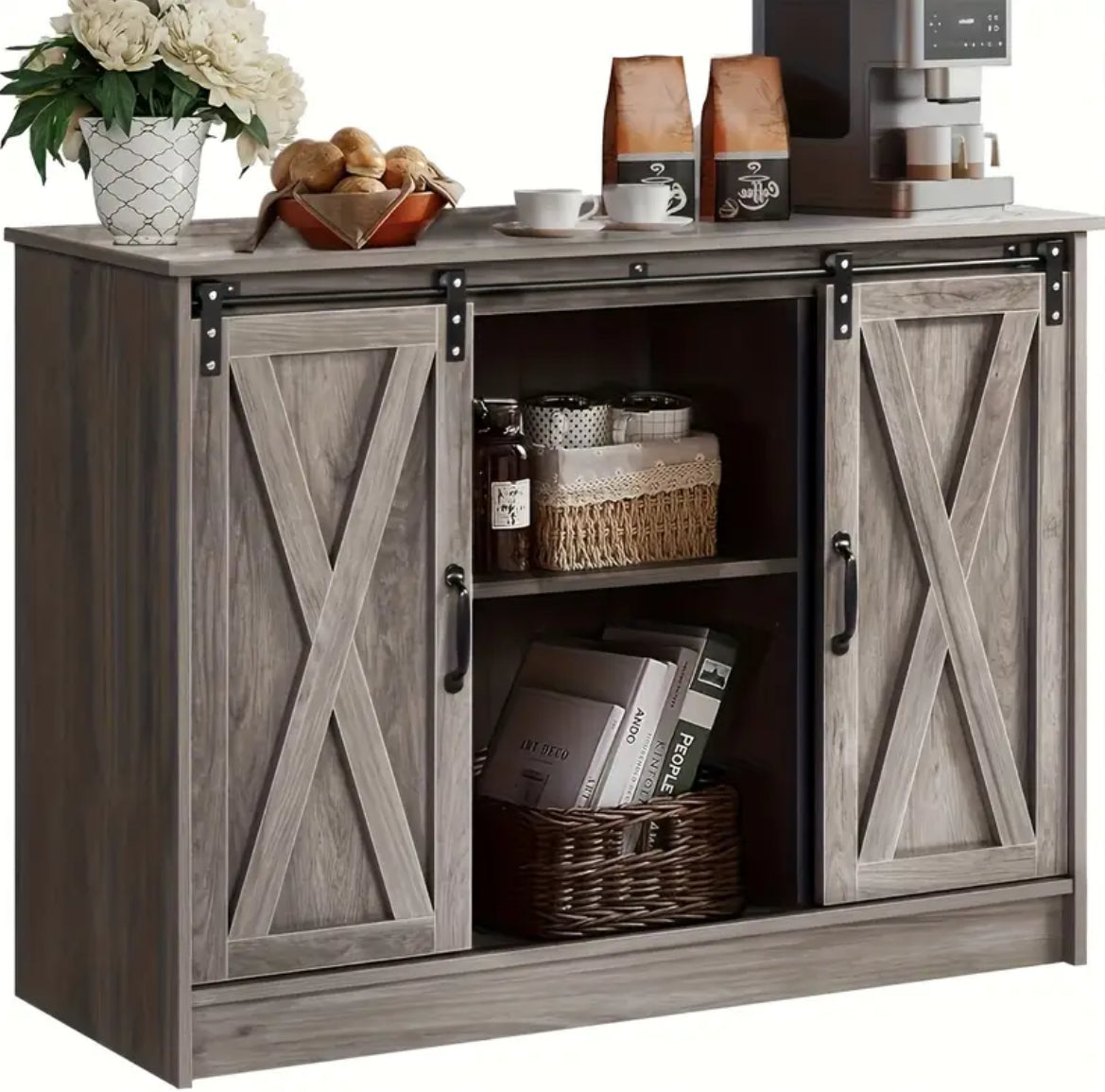 Rustic Haven Sliding Barn Door Cabinet