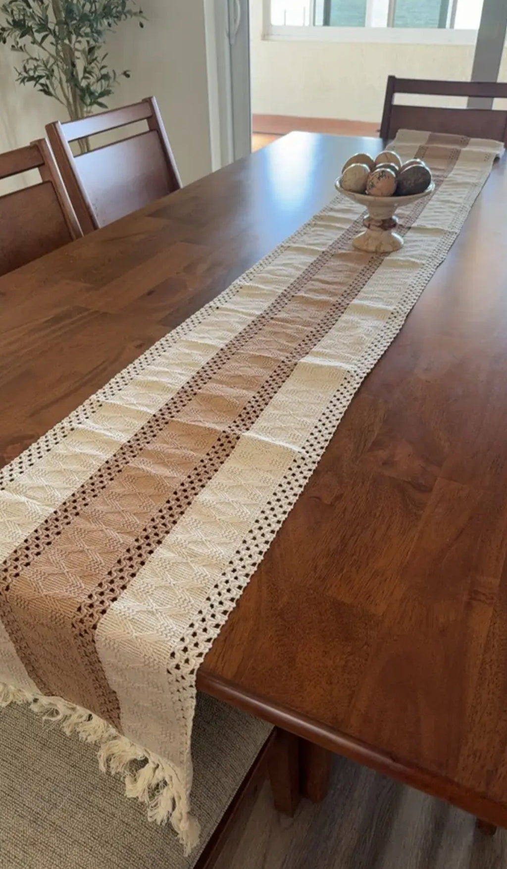 Rustic Charm Macrame Table Runner