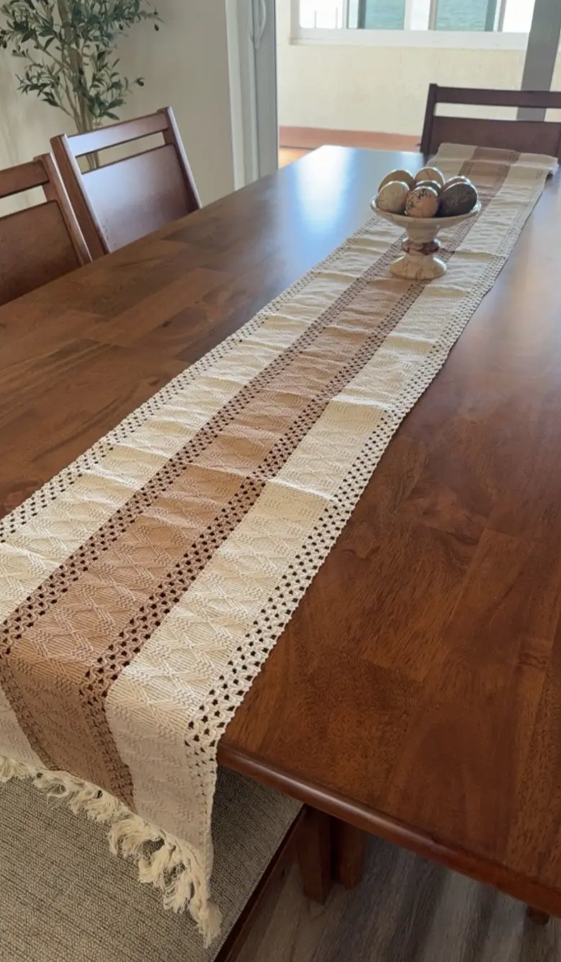 Rustic Charm Macrame Table Runner