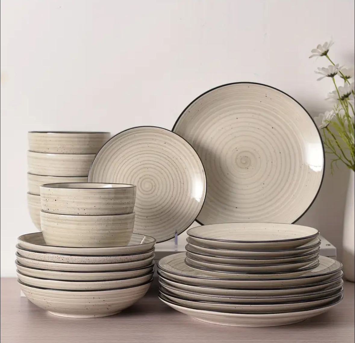Artisan Swirl Stoneware Dinner set