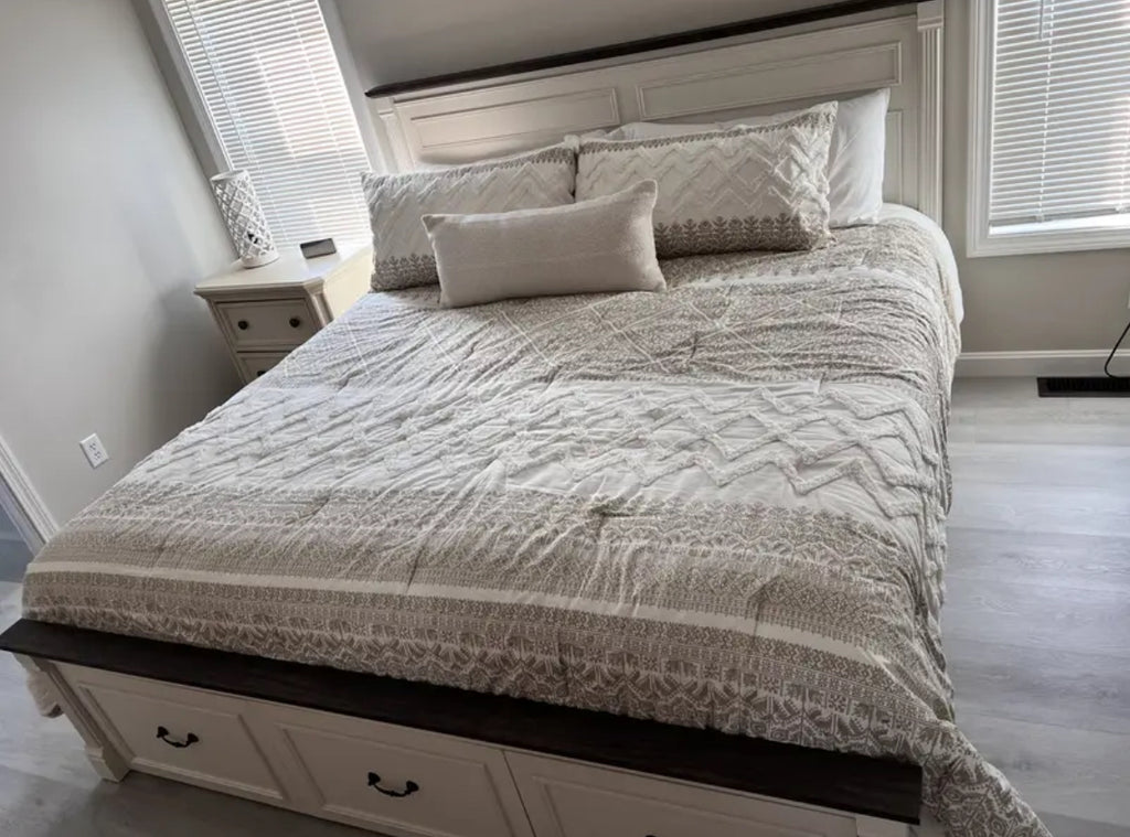 Modern Farmhouse Bed Frame with Drawers