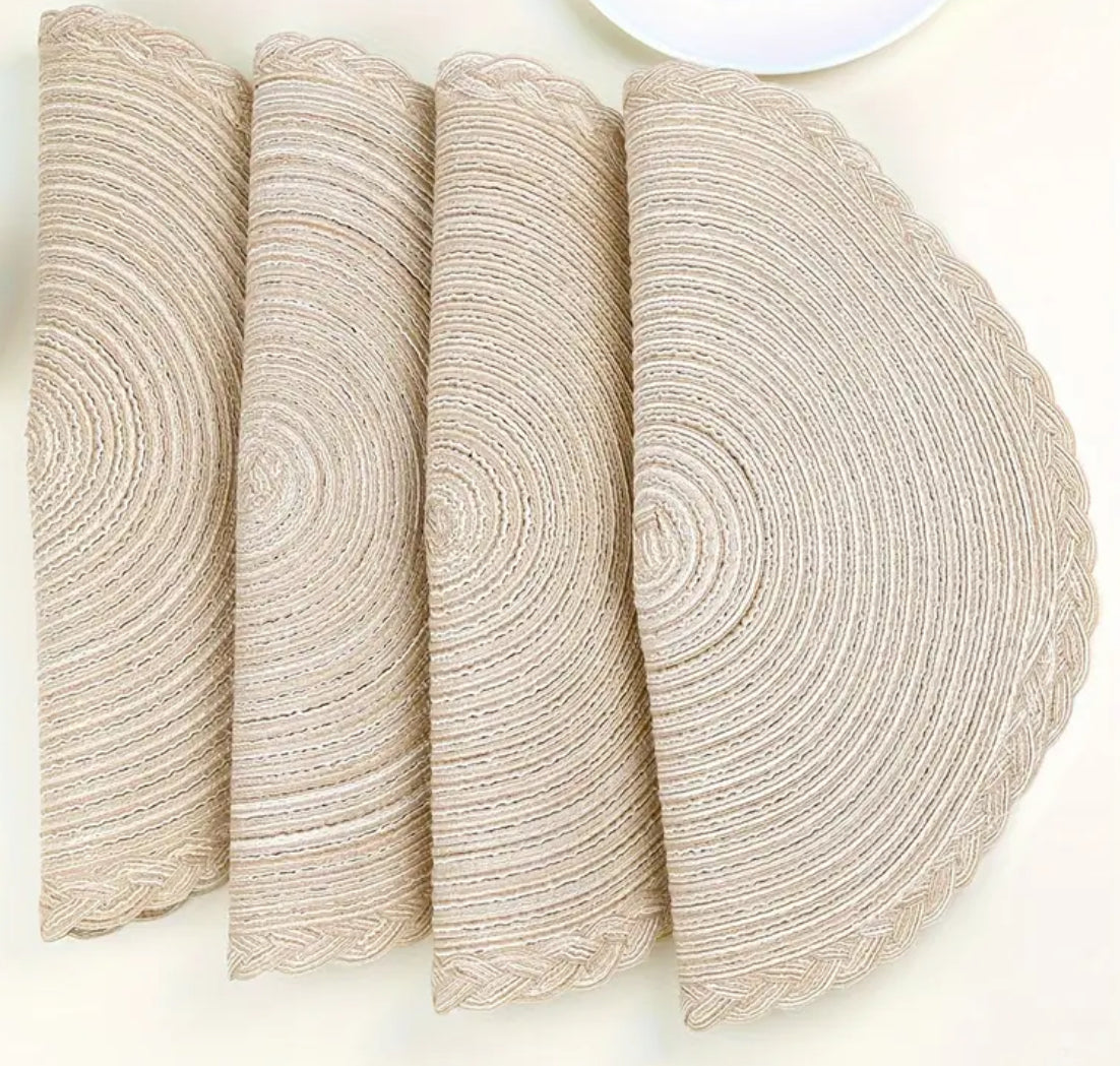 Woven Round Placemats-4pc